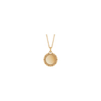 കൊത്തുപണി ചെയ്യാവുന്ന സ്ക്രോൾ പാറ്റേൺ മെഡൽ നെക്ലേസ് (റോസ് 14K) മുൻവശം - Popular Jewelry - ന്യൂയോര്ക്ക്