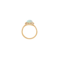 Ethiopian Opal with Diamond Halo Ring (Rose 14K) setting - Popular Jewelry - New York