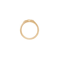 Cvjetni ovalni pečatni prsten (ruža 14K) postava - Popular Jewelry - New York