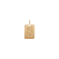 Golden Bead Eyes King of Spades Card Pendant (Rose 14K) front - Popular Jewelry - New York