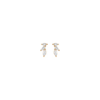Mặt trước Bông tai kim cương Marquise chia độ (Hồng 14K) - Popular Jewelry - Newyork