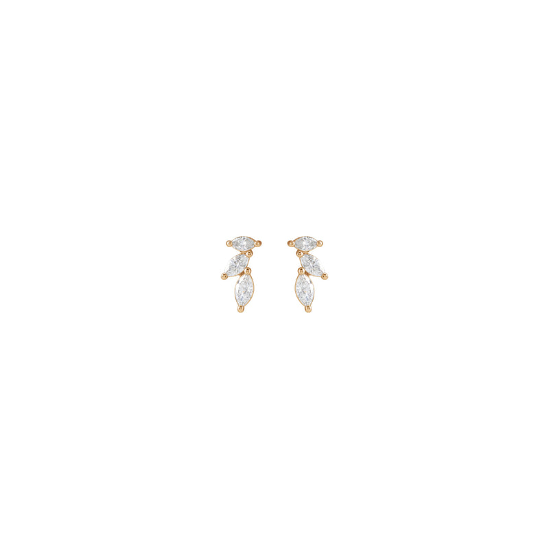 Graduated Marquise Diamond Earrings (Rose 14K) front - Popular Jewelry - New York