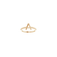 首字母 A 环（玫瑰色 14K）正面 - Popular Jewelry  - 纽约