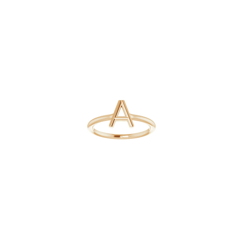 Initial A Ring (Rose 14K) front - Popular Jewelry - New York