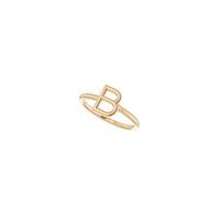 이니셜 B 링 (로즈 14K) 대각선 - Popular Jewelry - 뉴욕