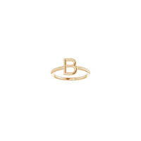 首字母 B 环（玫瑰色 14K）正面 - Popular Jewelry  - 纽约