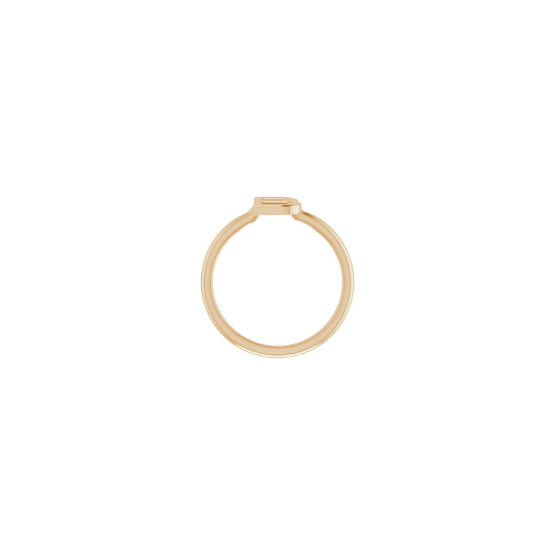Initial B Ring (Rose 14K) setting - Popular Jewelry - New York