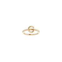 Initial C Ring (Rose 14K) front - Popular Jewelry - New York