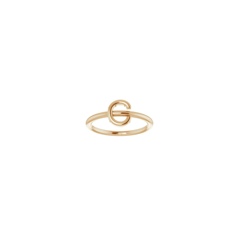 Initial C Ring (Rose 14K) front - Popular Jewelry - New York