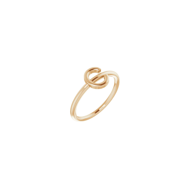 Initial C Ring (Rose 14K) main - Popular Jewelry - New York