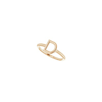首字母 D 环（玫瑰色 14K）对角线 - Popular Jewelry  - 纽约