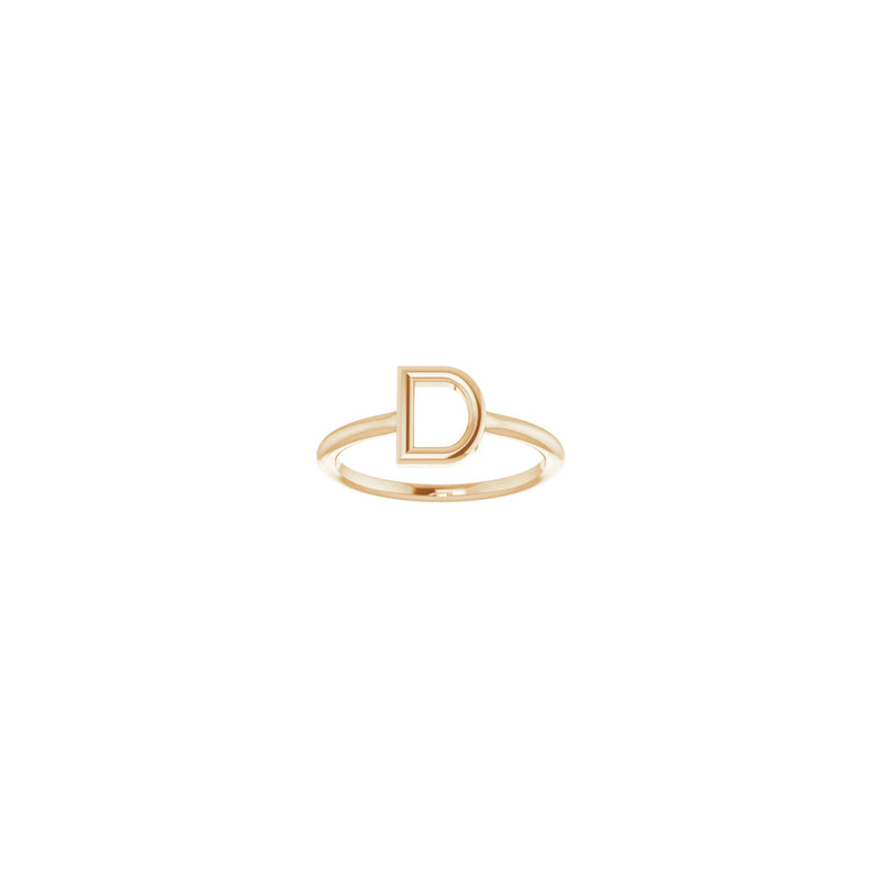 Initial D Ring (Rose 14K) front  - Popular Jewelry - New York
