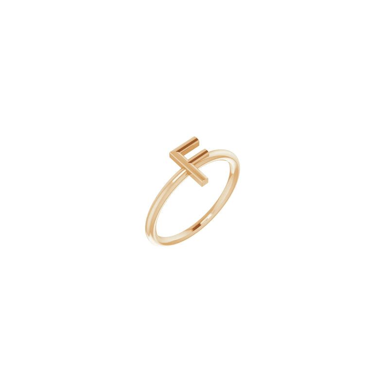 Initial F Ring (Rose 14K) main - Popular Jewelry - New York