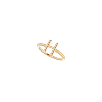 初始 H 环（玫瑰色 14K）对角线 - Popular Jewelry  - 纽约