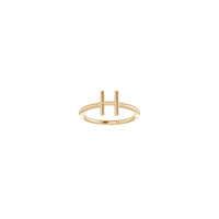 首字母 H 环（玫瑰色 14K）正面 - Popular Jewelry  - 纽约
