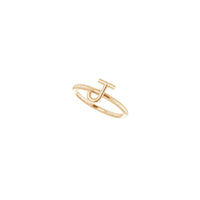 Esialgne J Ring (Rose 14K) diagonaal – Popular Jewelry - New York