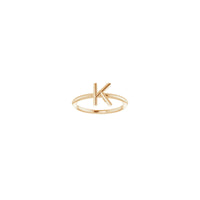 Initial K Ring (Rose 14K) front - Popular Jewelry - New York