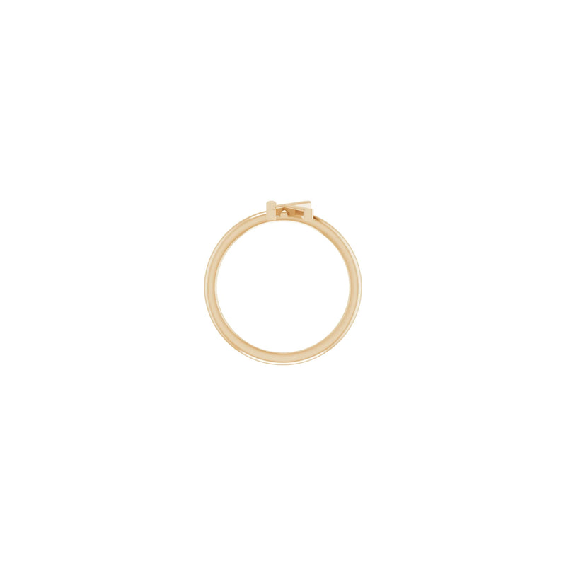 Initial K Ring (Rose 14K) setting - Popular Jewelry - New York