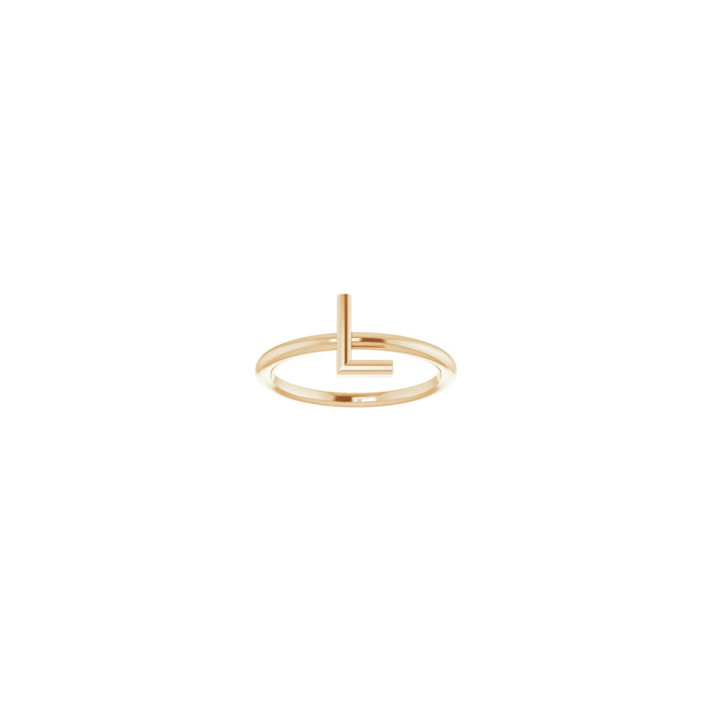 Initial L Ring (Rose 14K) front - Popular Jewelry - New York
