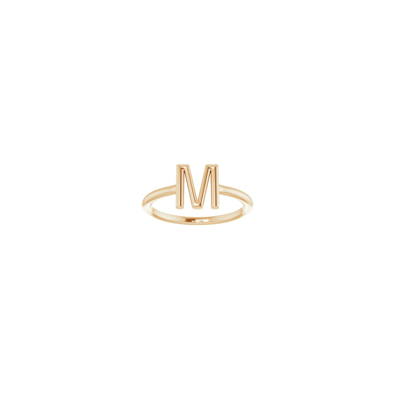 Initial M Ring (Rose 14K) front - Popular Jewelry - New York