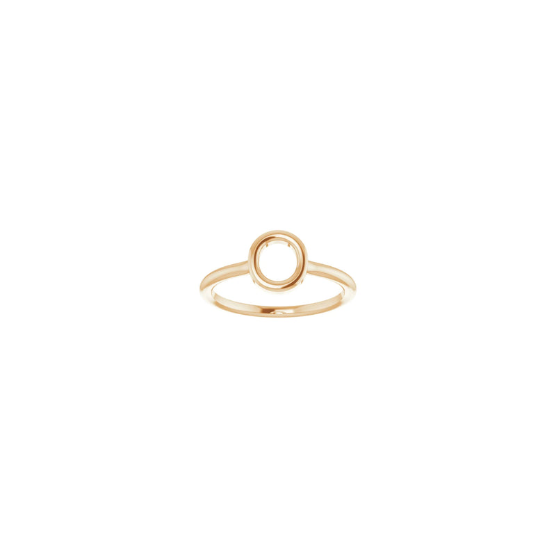 Initial O Ring (Rose 14K) front - Popular Jewelry - New York