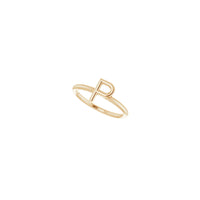 Initial P Ring (Rose 14K) diagonal - Popular Jewelry - New York