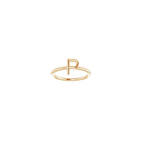Initial P Ring (Rose 14K) front - Popular Jewelry - New York