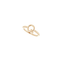 Initial Q Ring (Rose 14K) diagonal - Popular Jewelry - New York