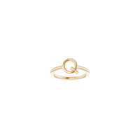 Initial Q Ring (Rose 14K) front - Popular Jewelry - New York