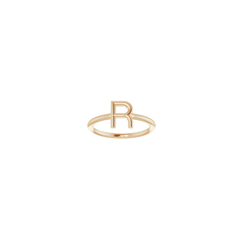 Initial R Ring (Rose 14K) front - Popular Jewelry - New York
