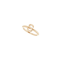 Initial S Ring (Rose 14K) diagonal - Popular Jewelry - New York