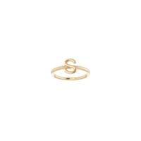 Initial S Ring (Rose 14K) front - Popular Jewelry - New York