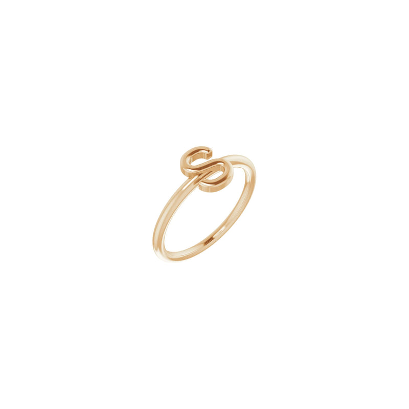 Initial S Ring (Rose 14K) main - Popular Jewelry - New York
