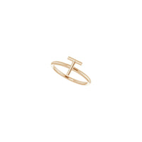 Initial T Ring (Rose 14K) diagonal - Popular Jewelry - New York