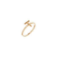 Initial T Ring (Rose 14K) main - Popular Jewelry - New York