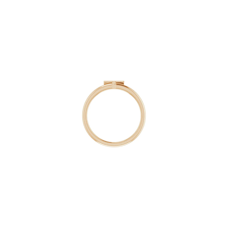 Initial T Ring (Rose 14K) setting - Popular Jewelry - New York