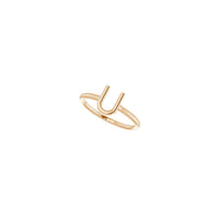 Initial U Ring (Rose 14K) diagonal - Popular Jewelry - New York