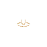 Initial U Ring (Rose 14K) front - Popular Jewelry - New York