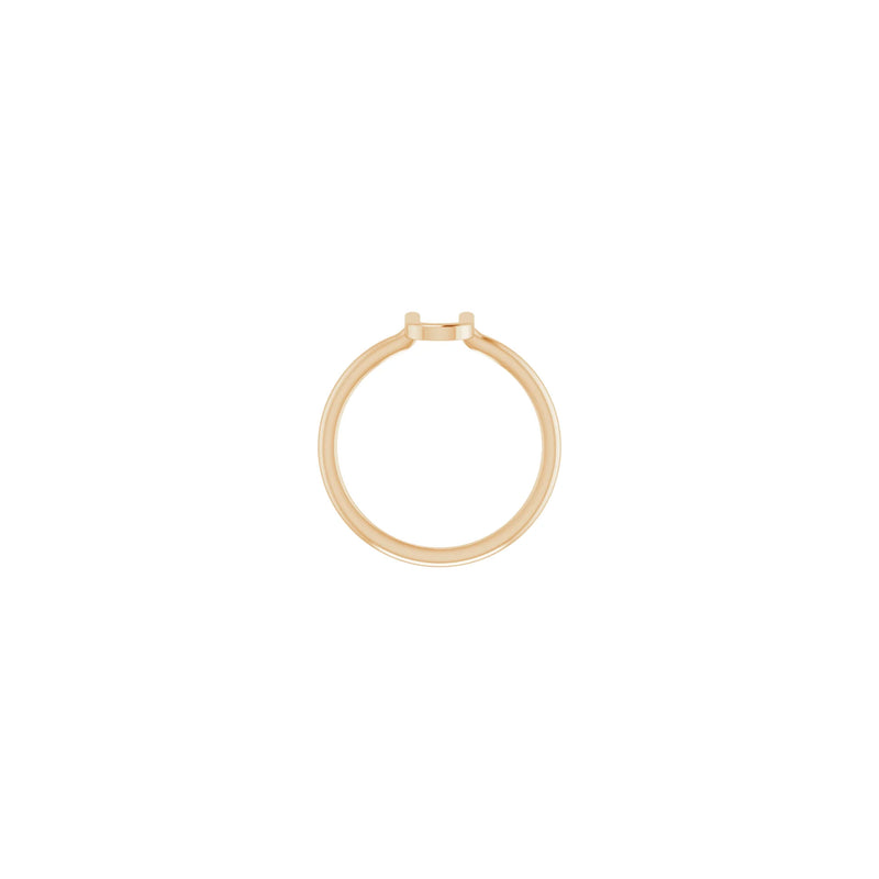 Initial U Ring (Rose 14K) setting - Popular Jewelry - New York