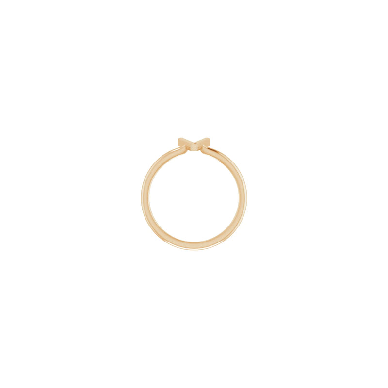 Initial V Ring (Rose 14K) setting - Popular Jewelry - New York