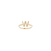 Initial W Ring (Rose 14K) front  - Popular Jewelry - New York