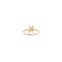 Initial X Ring (Rose 14K) front - Popular Jewelry - New York