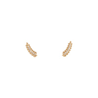 Laurel Leaf Diamond Ear Climbers (Rose 14K) front - Popular Jewelry - New York