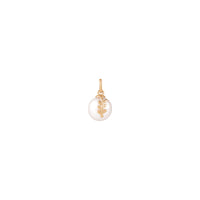 Pendanti Leafy Pearl (Rose 14K) iwaju - Popular Jewelry - Niu Yoki