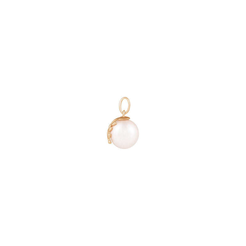 Leafy Pearl Pendant (Rose 14K) side - Popular Jewelry - New York