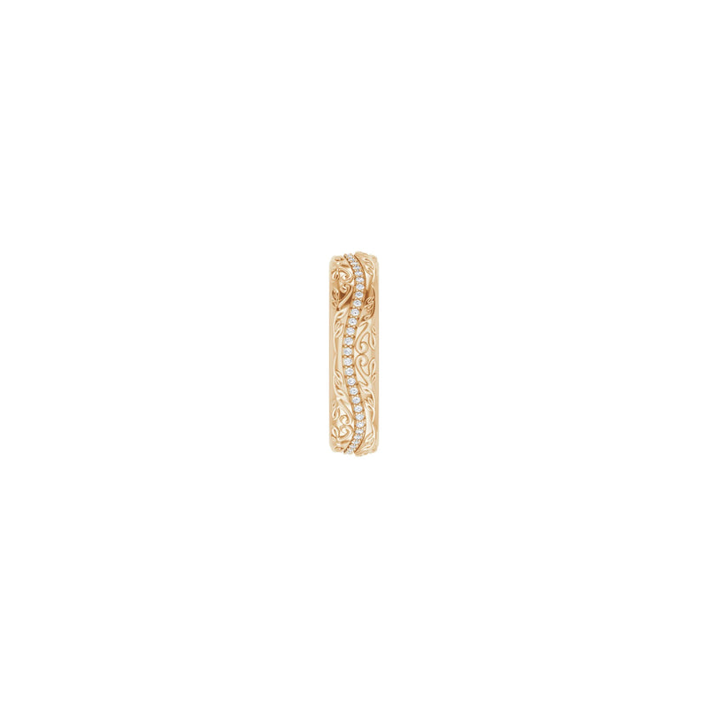 Leaves and Vines Diamond Eternity Ring (Rose 14K) side - Popular Jewelry - New York