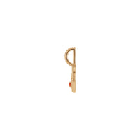 墨西哥火蛋白石和白鑽金牛座獎章吊墜（玫瑰色 14K）側面 - Popular Jewelry - 紐約