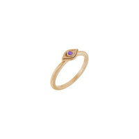 Natural Amethyst Stackable Evil Eye Ring (Rose 14K) main - Popular Jewelry - New York