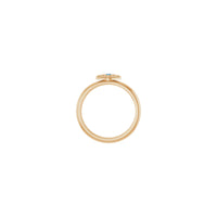 Natural Aquamarine Stackable Evil Eye Ring (Rose 14K) setting - Popular Jewelry - New York