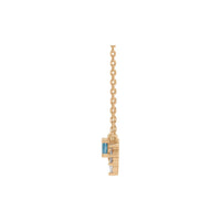 Natural Aquamarine and Diamond Necklace (Rose 14K) side - Popular Jewelry - Efrog Newydd